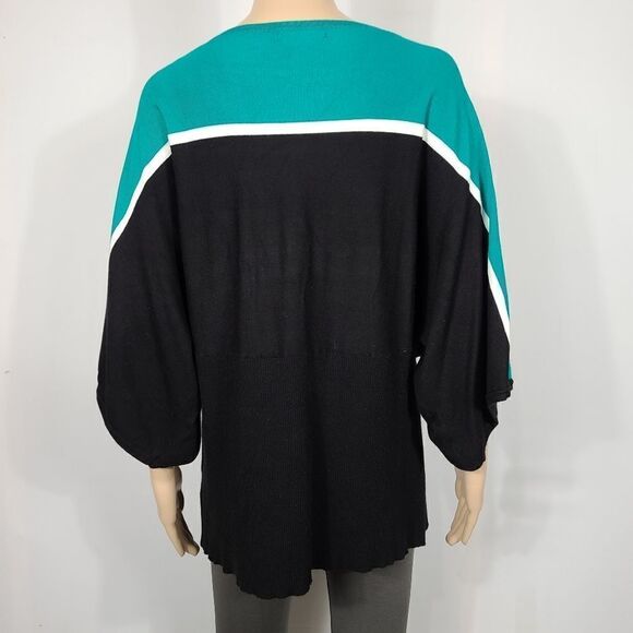 Style & Co Fit Flare Ocean Blue Top - Picture 7 of 9